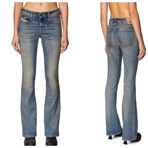 Diesel Slim Bootcut Low Rise Designer Jeans, Medium Wash, Size 24/32, EUC!